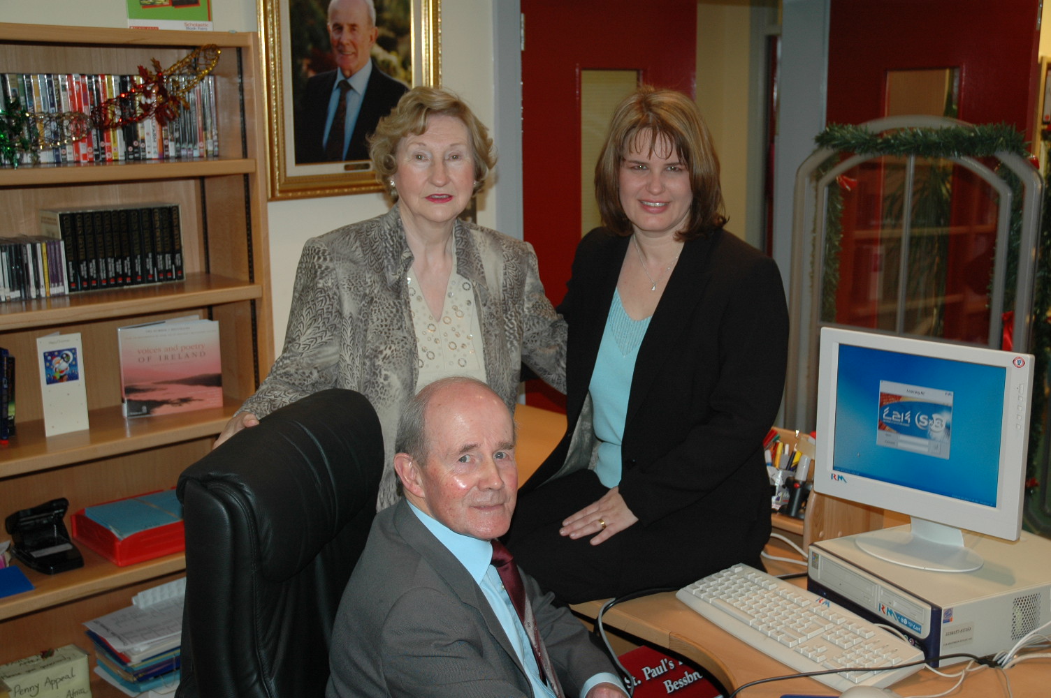 Mr Warde BC Pictured above are Mr Michael Warde, his wife Sheila and Mrs Michelle Morgan, our school librarian