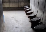 toilet facilities in the camp