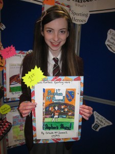 Year 9 pupil, Orlaith McDonnell, winner of the Book Cover Competition